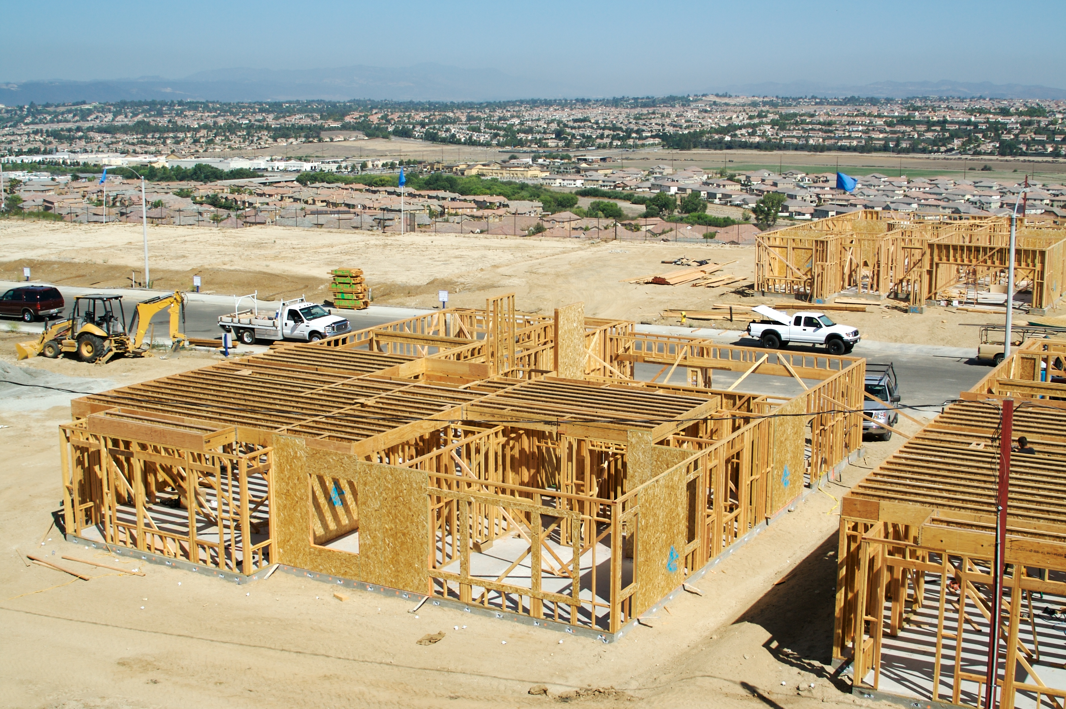 New Home Construction Site with New Home Framing