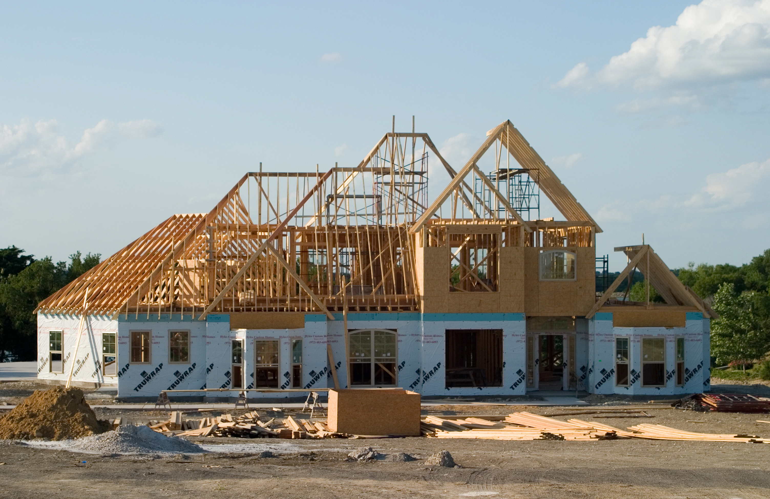 large house under construction
